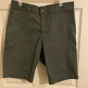 Dickies Men's Olive Flat Front Shorts